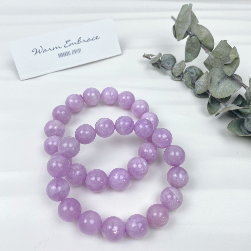 Kunzite 12mm Beaded Bracelet